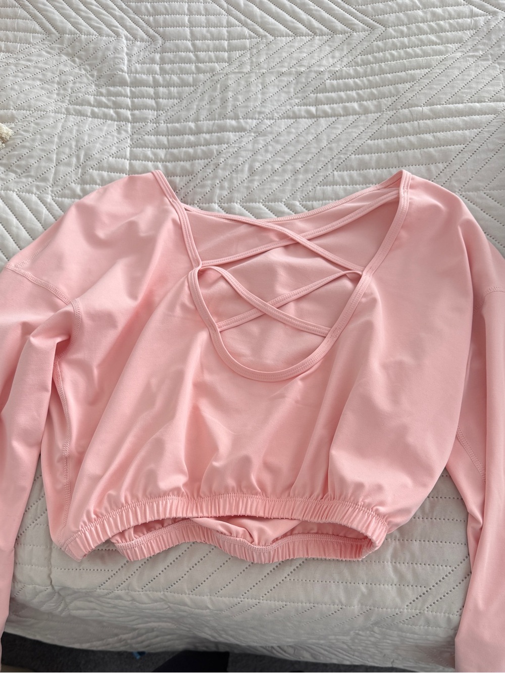 Light Pink Crisscross Back Crop Top